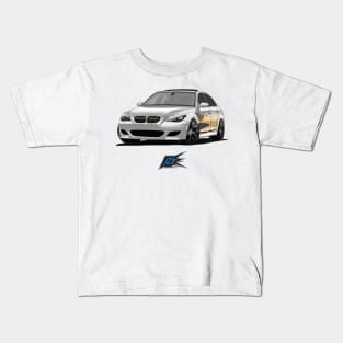 bmw m5 v10 white Kids T-Shirt